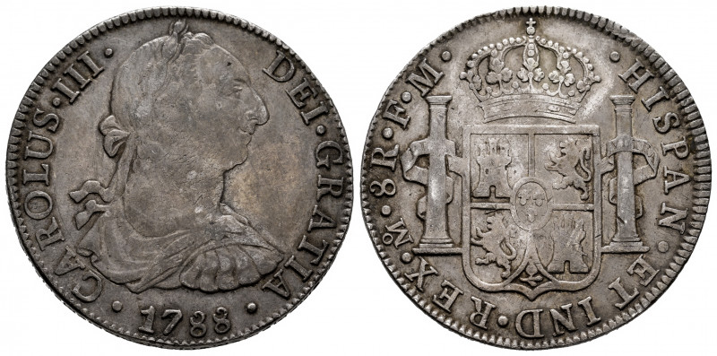 Charles III (1759-1788). 8 reales. 1788. Mexico. FM. (Cal-1132). Ag. 26,86 g. Pa...