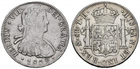 Ferdinand VII (1808-1833). 8 reales. 1809. Mexico. TH. (Cal-1308). Ag. 26,84 g. Imaginary bust. Cleaned. VF. Est...120,00. 

Spanish Description: Fe...