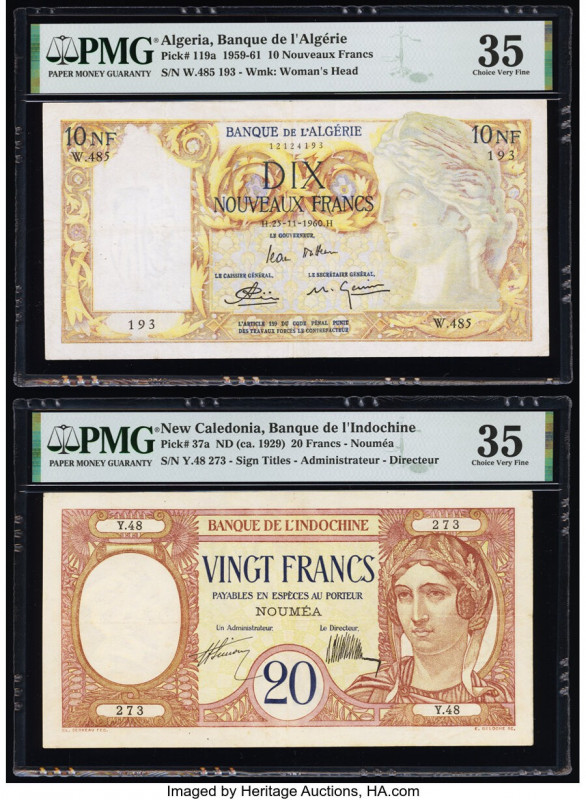 Algeria Banque de l'Algerie 10 Nouveaux Francs 25.11.1960 Pick 119a PMG Choice V...
