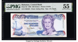 Bahamas Central Bank 100 Dollars 1996 Pick 62 PMG About Uncirculated 55. Stamp ink noted on this example. 

HID09801242017

© 2022 Heritage Auctions |...
