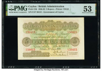 Ceylon Government of Ceylon 5 Rupees 18.6.1936 Pick 23b PMG About Uncirculated 53. Pinholes are noted on this example. 

HID09801242017

© 2022 Herita...
