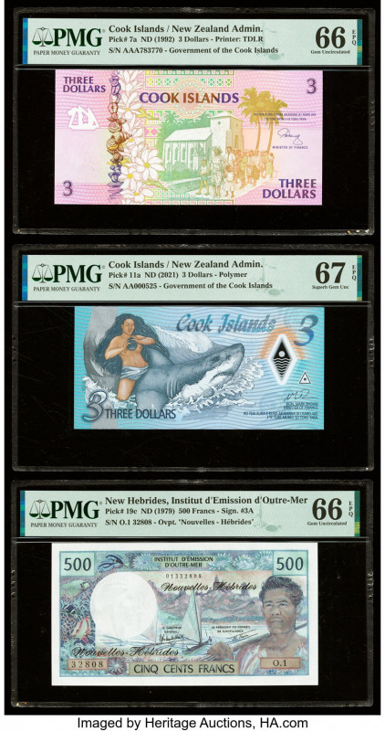 Cook Islands, New Hebrides & Solomon Island Group Lot of 9 Graded Examples PMG S...