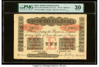 India Government of India 10 Rupees 3.8.1916 Pick A10f Jhun2A.2.3A.3 PMG Very Fine 30. Spindle holes at issue. 

HID09801242017

© 2022 Heritage Aucti...