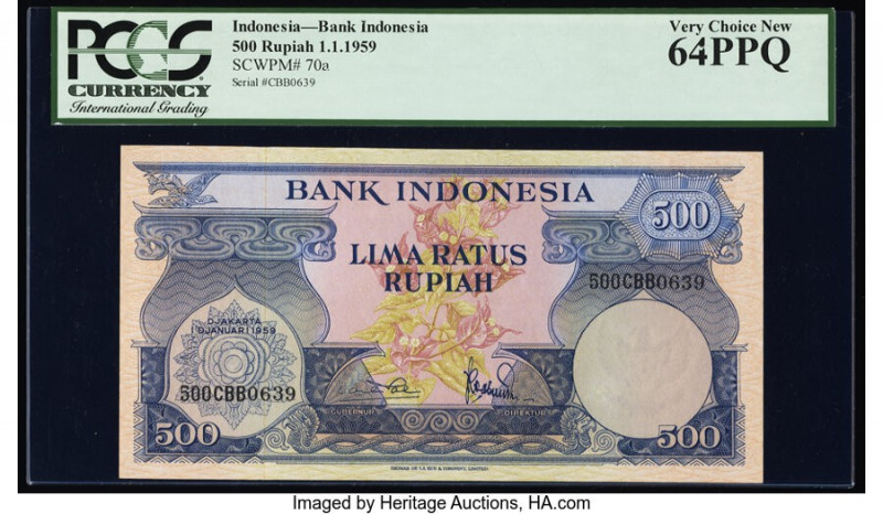 Indonesia Bank Indonesia 500 Rupiah 1.1.1959 Pick 70a PCGS Very Choice New 64PPQ...