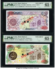Iran Bank Markazi 5000; 10,000 Rials ND (1981) Pick 130as; 131s Two Specimen PMG Gem Uncirculated 65 EPQ (2). Red Specimen & TDLR overprints and two P...