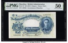 Mauritius Government of Mauritius 5 Rupees ND (1937) Pick 22 PMG About Uncirculated 50. 

HID09801242017

© 2022 Heritage Auctions | All Rights Reserv...