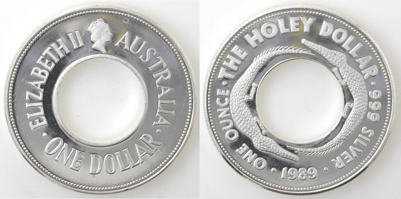 Monete Estere. Australia. Dollaro 1989. Ag. Holey Dollar. KM# 131. Peso gr. 31,3...