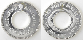Australia. Dollaro 1989. Ag. Holey Dollar.
