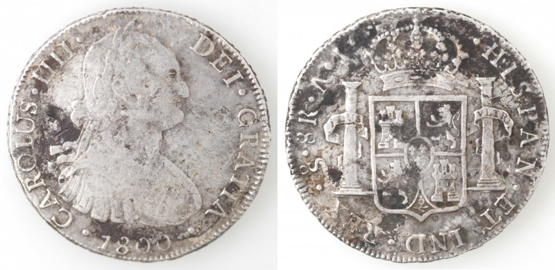 Monete Estere. Cile. Santiago del Cile. Carlo IV. 1788-1808. 8 reales 1800. Ag. ...