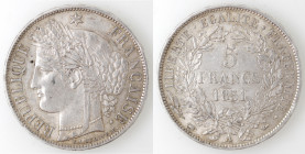 Francia. Seconda Repubblica. 1848-1852. 5 franchi 1851 A. Ag.