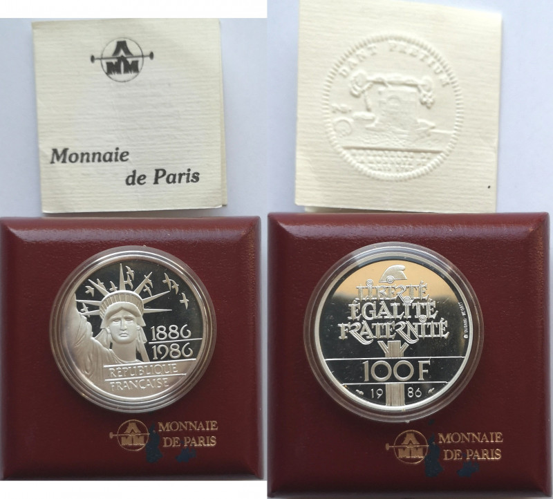 Monete Estere. Francia. 100 Franchi 1986. Ag. KM. 960. Peso gr. 15,02. Diametro ...