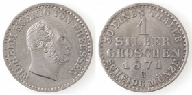 Germania-Prussia. Guglielmo I. 1861-1888. Groschen 1871 C. Ag.
