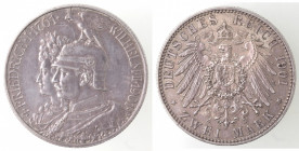 Germania-Prussia. Guglielmo II. 1888-1918. 2 marchi. 1901. Ag.