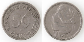 Germania. Repubblica Federale, dal 1949. 50 Pfennig 19.... Ae-Ni.