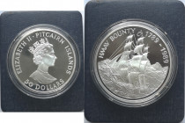 Pitcairn Islands. Elisabetta II. 50 Dollari 1989. Ag 999.