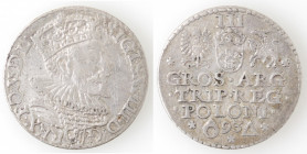 Polonia. Sigismondo III. 1587-1632. 3 Groschen 1593. Ag.