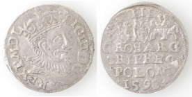 Polonia. Sigismondo III. 1587-1632. 3 Groschen 1598. Ag.