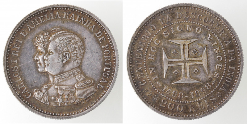 Monete Estere. Portogallo. Carlo I. 1889-1908. 200 Reis 1898 per i 400 anni dell...