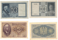 Cartamoneta. Regno D'Italia. Vittorio Emanuele III. 10 Lire e 5 Lire Impero. Lotto di 2 Pezzi.