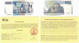 Cartamoneta. Repubblica Italiana. 10.000 Lire A.Volta. 1994. Serie con 4 numeri uguali e consecutivi. Gig. BI76F.