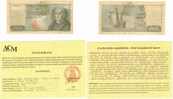 Cartamoneta. Repubblica Italiana. 5.000 Lire Colombo. Falso d'Epoca. 20-01-1970.