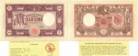 Cartamoneta. Repubblica Italiana. 1.000 Lire Grande M, (BI). Decreto 22-07-1946.