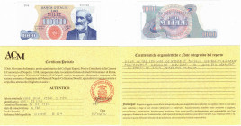 Cartamoneta. Repubblica Italiana. 1.000 Lire Giuseppe Verdi. 1° Tipo. 14-07-1962. Gig. BI55A.