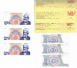 Cartamoneta. Repubblica Italiana. 1.000 Lire Giuseppe Verdi. 1° Tipo. 05-07-1963. Lotto di 3 pezzi con serie consecutive.