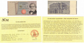 Cartamoneta. Repubblica Italiana. 1.000 Lire Giuseppe Verdi. 2° Tipo. Dec.Min. 05-08-1975.