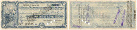 Cartamoneta. Banca Nazionale dell'Agricoltura. Assegno taglio fisso. 1.000 Lire 1945.