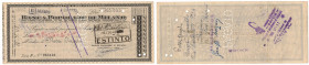 Cartamoneta. Banca Popolare di Milano. Assegno 100.000 Lire 1945.