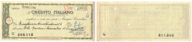 Cartamoneta. Credito Italiano. Assegno 499,80 Lire 1944.