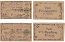 Cartamoneta. Estera. Filippine. Occupazione. 2° Guerra Mondiale. 2 pezzi da 10 Pesos 1944.