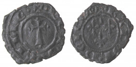 Brindisi. Carlo I d'Angiò. 1266-1282. Denaro 3 gigli e croce latina. Mi.