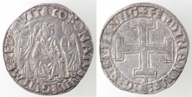 Napoli. Ferdinando I d'Aragona. 1458-1494. Coronato. Ag.