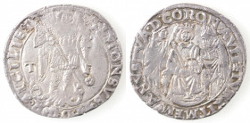 Napoli. Alfonso II d'Aragona. 1494-1495. Coronato. Sigla T a sinistra e rosetta a destra. Ag. 