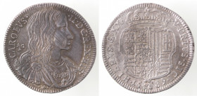 Napoli. Carlo II. 1674-1700. Tari 1689 con stemma. Variante SICI. Ag.