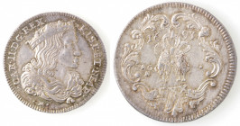Napoli. Carlo II. 1674-1700. Tari 1693 con tosone. Ag.