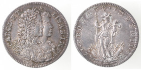 Napoli. Carlo VI. 1711-1734. Tarì 1716. PROPAGO IMPERII. Ag.