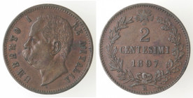 Umberto I. 1878-1900. 2 centesimi 1897. Ae.