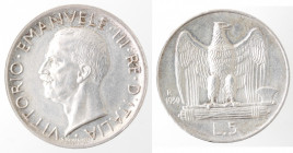 Vittorio Emanuele III. 1900-1943. 5 lire 1930. Ag.