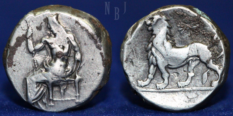 ALEXANDRINE EMPIRE OF BABYLON. Circa 328-311 BC. AR Double Shekel, (16.89gm, 22m...