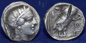 ATTICA, Athens. Circa 454-404 BC. AR Tetradrachm, 15.47gm, 26mm, About EF