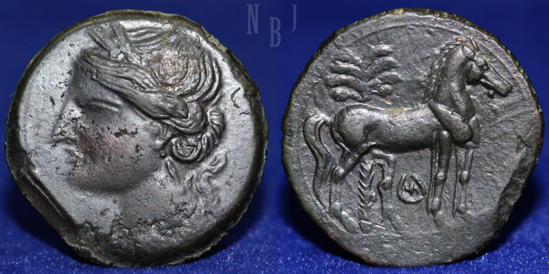 The Carthaginians in Sicily and North Africa. 3 shekels, (18.24gm, 31mm) Carthag...