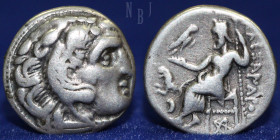 ALEXANDER III the Great: cir 301-299 BC. AR Drachm, 4.03gm, 17mm, VF & R