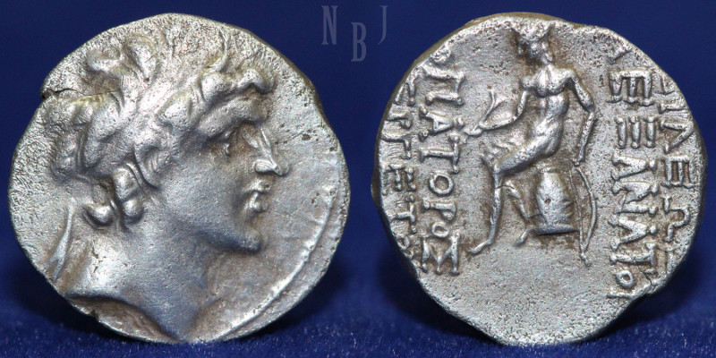 Seleukid Kingdom. Alexander Balas, 150 to 145 BC. Silver drachm. (4.01gm, 17mm) ...