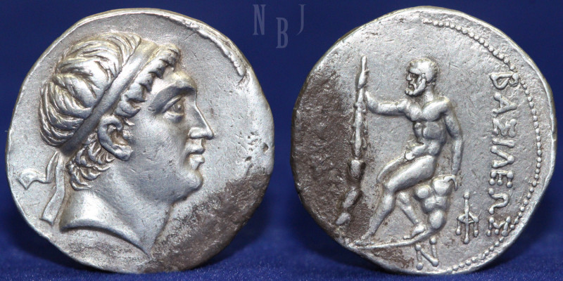 BACTRIA (Euthydemus) I AR tetradrachm. c. 230-200 BC. (16.30gm, 30mm) Obv: Diade...