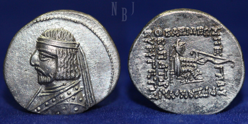Parthia, Arsaces XVI, 78/7-62/1 Ecbatana, AR Drachm (3.96gm, 21mm) circa 78-61, ...