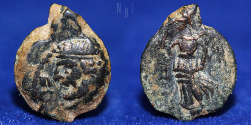 KINGS of PARTHIA. Phraates II (132-127 BC). Æ chalkous, king Head left, nikes st...