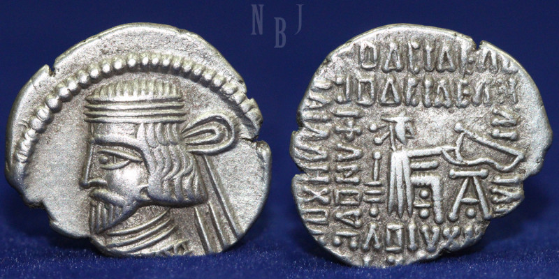 KINGS OF PARTHIA: Vologases III Drachm (105-147 AD) - Ecbatana Mint. (3.61gm, 22...